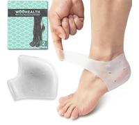WOOHEALTH Protector de Talón en Gel, 2 Pares Taloneras Silicona Fascitis Plantar, Almohadillas Anti Ampollas para Botas, Protector Talon para Aliviar Talones Dolor Seco Agrietado (Clear)