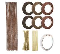 Woohome 10 Pz Kit de Herramienta de Arreglos Florales Cintas Florales de 2 Estilos, Alambre Floral Wire 26, Brida de Cable Floral Marrón y Varilla de Bambú para Los Amantes del Diseño Floral