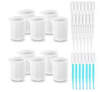 Woohome 10 Pz Tazas Medidoras de Silicona de 100 ml para Resina, Vasos Medidores de Silicona para Manualidades, Moldes de Fundición