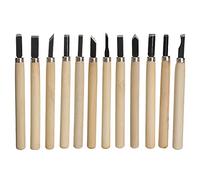 Woohome 12 Pz Juego de Herramientas para Tallar Madera, Cuchillo de Talla de Madera, Cinceles para Madera, Artesanal DIY Cincel de Mano de Talla de Madera Profesional para Carpintería