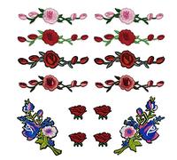 Woohome 14 Pz Parches Termoadhesivos Ropa de Rosa, 4 Color Parches de Flores de Rosa, Parches Ropa Flores Rose para Ropa, Camiseta, Vaqueros, Sombrero, Jean
