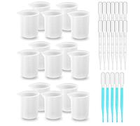 Woohome 15 Pz Vasos Medidores de Silicona, Tazas Medidoras de Silicona de 100 ml para Resina para Manualidades, Moldes de Fundición