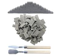 Woohome 150 Pz Miniatura Ladrillo Mini Escala Ladrillo 1:16 Ladrillo Miniatura Ladrillos de Pared Modelo de Ladrillos en Miniatura para Decoración de Jardín de Cocina de Paisaje DIY, Gris