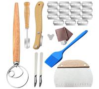 Woohome 17 Pz Cuchillo de Panadero, Batidor de Masa Danés, Cuchillos de Pan Cuchillo de Panadero, Cepillo de Silicona para Pan para Hornear Pastel Pizza, Pan Casero