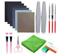 Woohome 17 Pz Molde Silicona de Herramienta, Kit de Pulido de Resina, Papeles de Arena, Bloques de Pulido, Paño de Pulido, Tijeras, Cepillos para Hacer Joyas