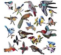 Woohome 19 Pz Pájaro Parche de Ropa, Patch Sticker, Parches Ropa Termoadhesivos Gato Bufandas para Ropa, Mochila, Gorras, Repara El Palo de Agujero