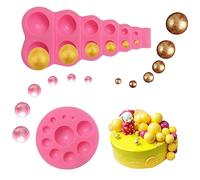 Woohome 2 Pz Moldes de Silicona para Fondant Perla: Moldes Semiesféricos Largo y Redondo, Repostería, Chocolate, Decoración de Tartas