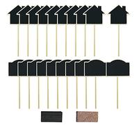 Woohome 20 Pz Mini Lavagna, 2 Forma Mini Carteles de Pizarra Señales Pizarra Pequeña Tablero de Mensajes Signos para La Decoración de Restaurantes, Bodas, Banquetes