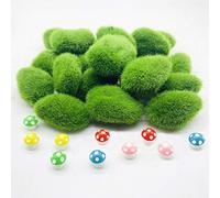Woohome 20 Pz Musgo Artificial Rocas Decorativas, Piedras Artificiales Decorativas de Imitación y Mini Hongos para Jardines, Diseño de Terrarios de Hada, Arreglos Florales y Manualidades