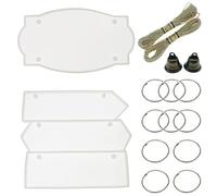 Woohome 21 moldes de silicona para fundición de resina, molde de silicona, rectángulo para colgar en la puerta, placa de señal de calle, modelo de fabricación de letreros de calle, para oficina, tienda, manualidades, etc