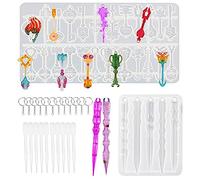 Woohome 22 Pz Moldes de Silicona para Resina Epoxi con Llavero - para Fabricación de Decoración, Artesanía, Joyería, Colgantes