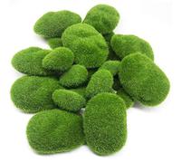Woohome 25 Rocas Artificiales de Musgo de 2 tamaños, Bolas de Musgo Verde, decoración de Musgo Artificial para arreglos Florales, Jardines de Hadas y Manualidades (tamaño 25-2)