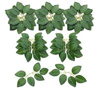 Woohome 250 Pz Artificial Hojas, Hojas de Seda Artificiales Falsificadas, Hojas Verde Artificiales de Rosas para DIY Ramos de Boda Decoraciones, Decoraciones para Fiestas