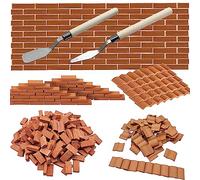Woohome 262 PCS Ladrillos en Miniatura, Tejas en Miniatura, Tegola Curva Canale Ross Mini Ladrillo Rojo para Micro Paisaje, Bricolaje Casa de Muñecas Ladrillos Diorama Hada