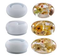 Woohome 3 Pz Molde de Silicona para Candelabro, Candelabro Moldes de Silicona, Molde de Silicona para Portavelas para Joyero, Portavelas, Decoración de Mesa