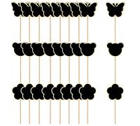 Woohome 30 Pz Mini Lavagna, 3 Forma Mini Carteles de Pizarra Señales Pizarra Pequeña Tablero de Mensajes Signos para La Decoración de Restaurantes, Bodas, Banquetes