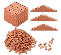 Woohome 300 Pz Ladrillos en Miniatura Mini Ladrillos Piedra 1:16 Mini Ladrillo Rojo para Micro Paisaje, Bricolaje Casa de Muñecas Ladrillos Diorama Hada