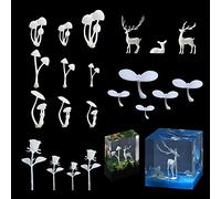 Woohome 31 Pz Molde Silicona Resina Mini Seta Rosa Brote Ciervo de Resina 3D Resin Filler 3D Resin Filler 3D Mini De Resina De Relleno para Bricolaje Manualidades Joyería Suministros