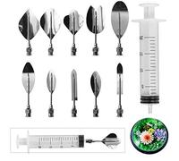 Woohome 3D Art Torta Gelatina, 10 Pz 3D Jelly Gelatina Strumenti Art Set Torta Dell'acciaio Inossidabile del Fiore Aghi Inclusi Siringa per 3D Jelly Torta Fiore Decorazione