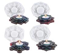 Woohome 4 Pz Molde Resina para Portavelas Moldes Resina Epoxi de Silicona para Portavelas Moldes Silicona para Portavelas para Joyero DIY, Caja de Caramelos, Decoración de Mesa