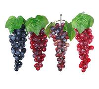 Woohome 4 Uvas Artificiales, Simulación Uvas Artificial Lifelike Fruta, Uvas Artificiales, Uvas Realista Decoración para Frutas Accesorios, Frutas Decorativas