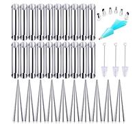 Woohome 41 Pz Cannoli Tubos, Tubos con Forma de Cannoli, Molde de Rollo de Crema con Crema de Glaseado Piping Boquilla Punta y Cepillo de Limpieza