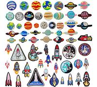 Woohome 41 Pz Patch Sticker, Woohome Parche Termoadhesivo, Planetas Sistema Solar Astronave Parche de Hierro en Patches paraMochila, Gorras, Ropa