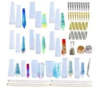 Woohome 46 PCS Epoxy Resin Jewelry Moulds Set 18 PCS Jewelry Resin Casting Mould Resin Pendant Moulds and Mould Accessories for Making Necklace Penda