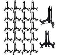 Woohome 5 Pulgadas Plástico Pantalla Soporte Caballete 20 Pz Caballetes de Expositor de Plástico Soporte de Plato para Decoración de Cuadro Hogar Boda