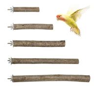 Woohome 5 Pz Perchas para Pájaros, Perca de Pájaro de Madera Natural, Perchas Madera para Pajaros, Accesorio para Jaulas de Pájaros para Cacatúas Agapornis