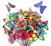 Woohome 50 Pz Estacas de Lib¡§|Lula de Jard¡§an, Mariposas de Jard¡§an, Lib¡§|lulas en Varillas para Decoraci¡§?n de Jard¡§an para Decoraci¡§?n de Planta, Yarda Exterior, Ornamento de Jard¡§an