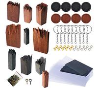 Woohome 51 Pz Molde Silicona Resina Ebano Sándalo Rota, 10 Pz Broken Wooden Resin para Madera Resina Epoxi Colgante Hecho a Mano Collar Joyería Paisaje Bosque Molde de Resina