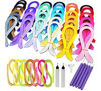 Woohome 52 Pz Set de Papel de Filigrana, Kits Papel Colores para Filigranas con 45 Colores 5260 Tiras de Quilling Papel DIY Herramientas Quilling