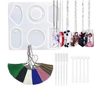 Woohome 6 Cavidad Molde Silicona Resina, 6 Pz Borla para La Decoración de Fundición, Colgante, Llavero, Marcadorde Resina DIY