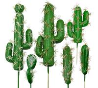 Woohome 6 Pz Plantas Artificiais Decorativas de Cactus, Faux Suculentas, Suculentas Plantas Artificiale de Cactus Artificiales para Decoración del Hogar, Decoración de Pared, Jardín, Bricolaje
