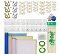 Woohome 60 Hojas de Papel de Regalo 58 cm, Alfileres de Diamante, Cintas (Champán Púrpura Azul)