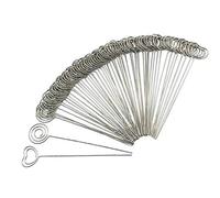 Woohome 60 Piezas Clip Metal para Tarjetas para Decoración, Craft DIY Tarjeta Foto Clip de Alambre Abrazadera de Soportes, Forma de Corazón y Redondo, Plata