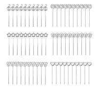 Woohome 60 Pz 6 Formas Clip Metal para Tarjetas para Decoración, Craft DIY Tarjeta Foto Clip de Alambre Abrazadera de Soportes, Plata