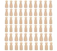 Woohome 60 Pz Muñecas de Madera Peg, Muñecas de Madera de Clavija, Muñeca sin Terminar Clavija Maciza Peg Dolls para DIY Manualidad Creativas Decoración Artes y de Pintura Niño y Niña