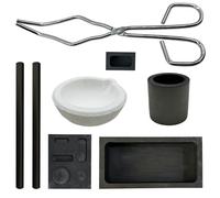 Woohome 8 Pz Molde de Lingotes, Molde de Lingotes de Grafito Juego de Crisol de Grafito por Fusión, Vidrio de Mármol, Molde de Esfera