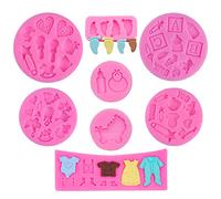 Woohome 8 Pz Moldes de Silicona para Fondant para Bebés, Molde de Silicona para Bebé, Molde de Bebé Fondant para La Decoración de Pasteles de Cumpleaños de Baby Shower
