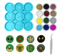 Woohome 9 Cavidades Molde de Resina para Agarre de Teléfono Moldes Resina Epoxi para Teléfon Soporte, Lentejuelas para Decoraciones de Bricolaje para Teléfonos