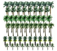 Woohome Árbol Palmera de Plástico, Palmeras de Coco para Tren Ferrocarril, Arquitectura Diorama y Bricolaje de Paisaje (Estilo C)