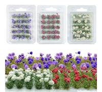 Woohome Artificial Miniatura Flor Racimo Flor Vegetación Grupos Diorama Diseño Paisaje Modelo Construcción Arena Mesa Decoración (3 Colores)