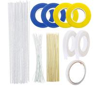 Woohome Herramienta Florales, 10 Pz Kit de Herramienta de Arreglos Florales Cintas Florales de 2 Estilos, Alambre Floral Wire 26, Brida de Cable Floral Blanco y Varilla de Bambú