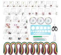 Woohome Kit de Herramientas Quilling Paper Quilling Kits, 30 Pz Quilling Plantilla de Patrón, 2340 Tiras Papel para Quilling y Papeles Quilling Tool para Quilling Art Paper DIY Drawing Handcraft