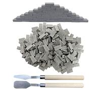Woohome Mini Escala Ladrillo 350 Pz Miniatura Ladrillo 1:16 Ladrillo Miniatura Ladrillos de Pared Modelo de Ladrillos en Miniatura para Decoración de Jardín de Cocina de Paisaje DIY, Gris