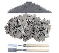 Woohome Mini Escala Ladrillo 500 Pz Miniatura Ladrillo 1:16 Ladrillo Miniatura Ladrillos de Pared Modelo de Ladrillos en Miniatura para Decoración de Jardín de Cocina de Paisaje DIY, Gris