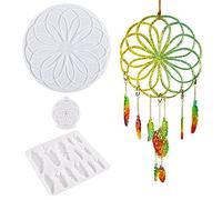 Woohome Molde Silicona Resina Dream Catcher Moldes Resina Epoxi, Moldes de Silicona para Atrapasueños para La Artesanía, La Decoración Del Hogar