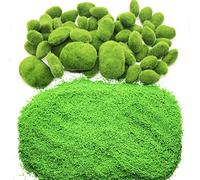 Woohome Musgo Artificial Rocas Decorativas, 50 Pz 4 Tamaño Piedras Artificiales Decorativas de Imitación para Jardines, Diseño de Terrarios de Hada, Arreglos Florales y Manualidades